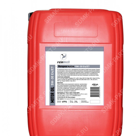 Моторное масло ReinWell 5W-30 Е4/ E7, 20л.